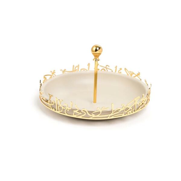 حامل كيك وحلويات ستاند حجم وسط من جوار - بيج وذهبي