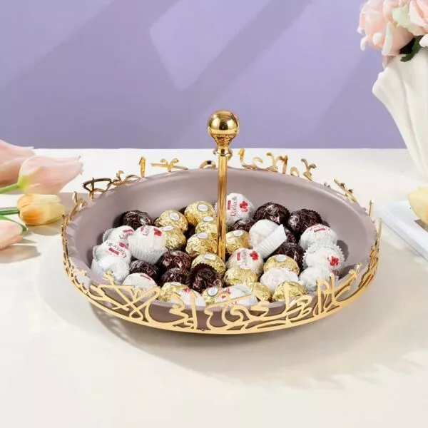 حامل كيك و حلويات ستاند حجم كبير من جوار - بنفسجي وذهبي