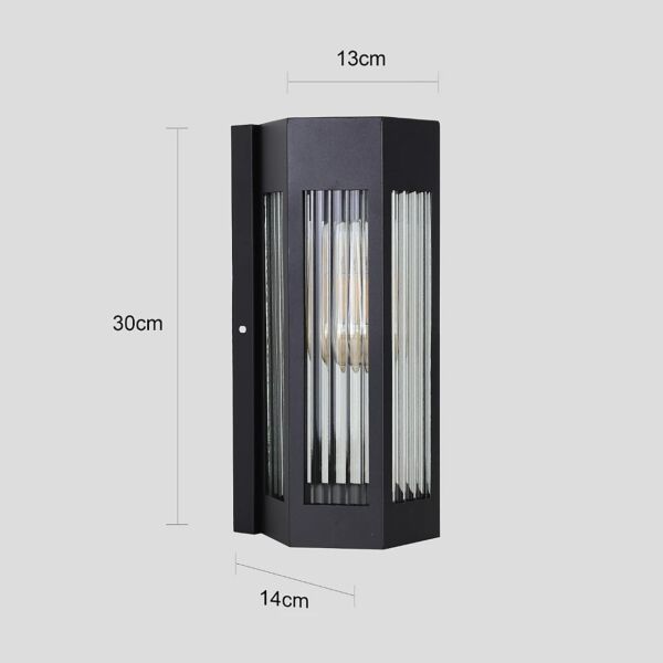 فانوس جداري للمساحات الخارجية - اسود