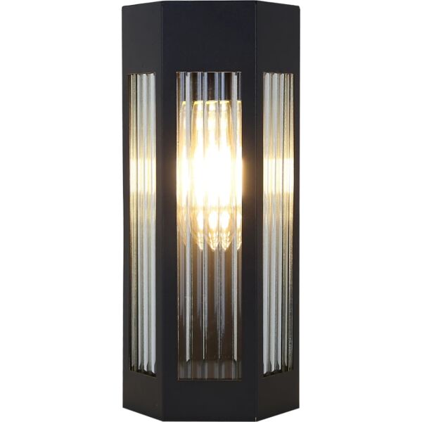 فانوس جداري للمساحات الخارجية - اسود