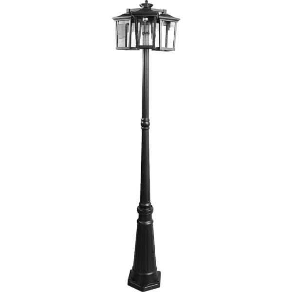 عامود إضاءة خارجية ثلاثي 2 متر - اسود