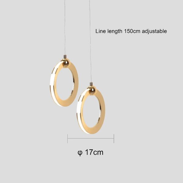 إنارة معلقة لومينايز مفرد 3 اضاءات متغيرة معلقة - ذهبي