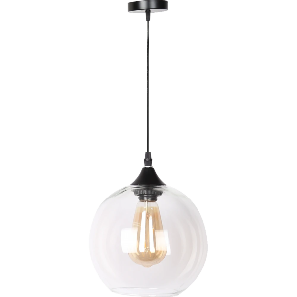 إنارة معلقة مودرن اسود مع شفاف E27
