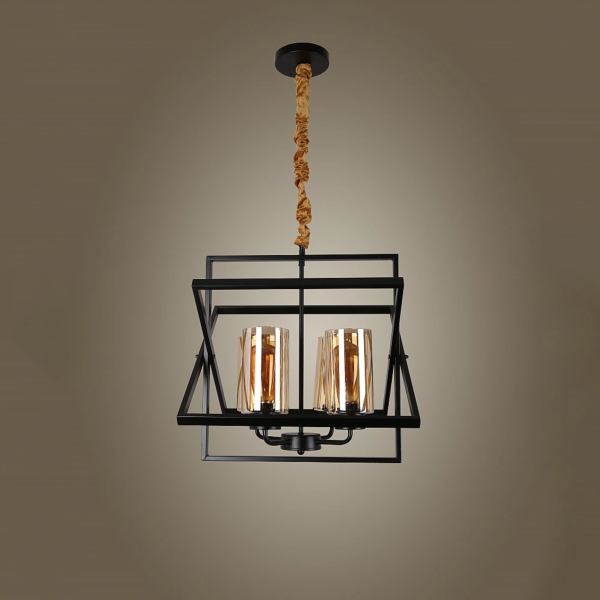 علاقي مودرن اسود رباعي E27