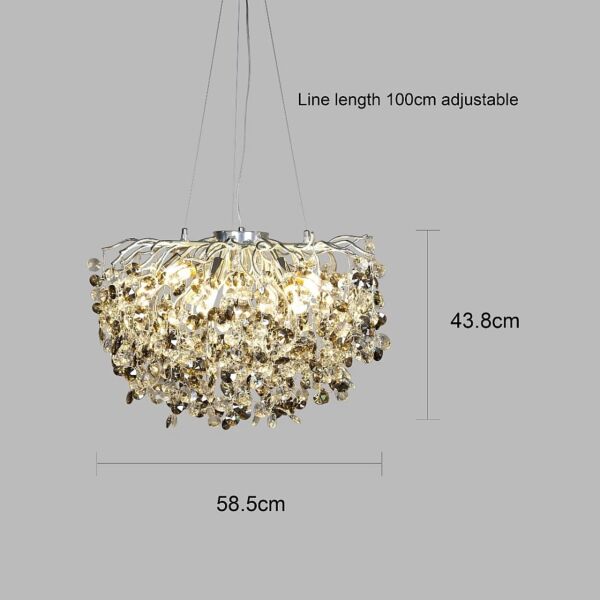 ثريا علاقي مودرن شفاف برونا - فضي ورمادي