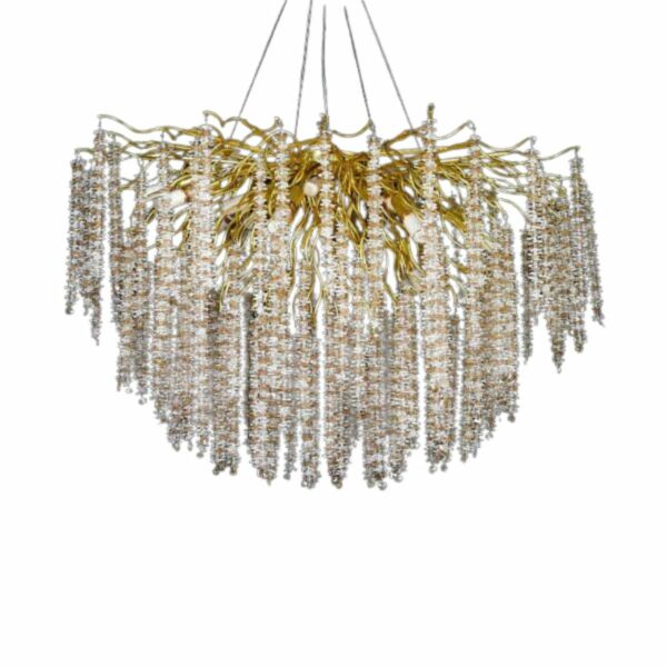 ثريا 100 سم ذهبي مع شفاف مع عسلي