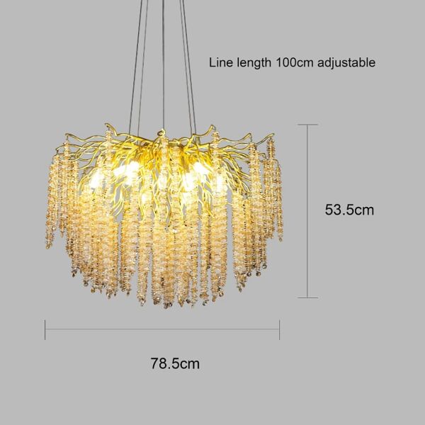 ثريا علاقي مودرن مع شفاف مع عسلي E14x13 لمبة - ذهبي