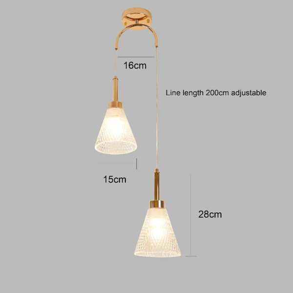 علاقي مودرن مجوز ذهيي مع شفاف E27