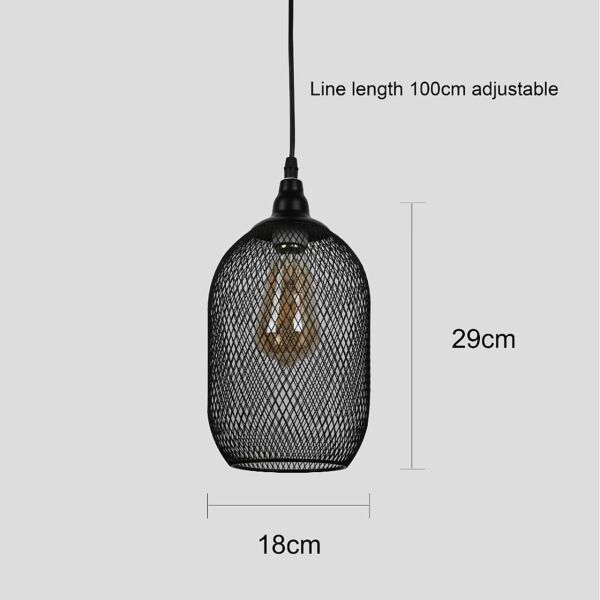 إنارة معلقة مودرن مفرد E27 ايفان - اسود