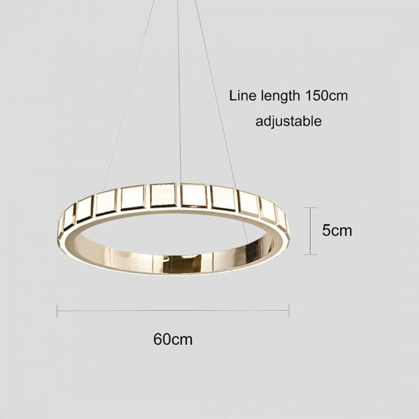 ثريا مودرن ذهبي مع 3اضاءات قطر 60