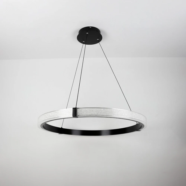 إنارة معلقة مودرن حلقة اسود مع 3اضاءات