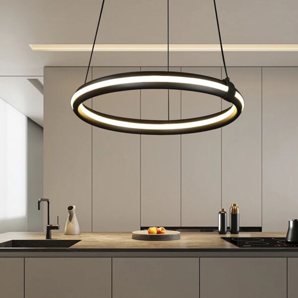 إنارة معلقة مودرن لون الانارة 3 اضاءات 55 واط - أسود