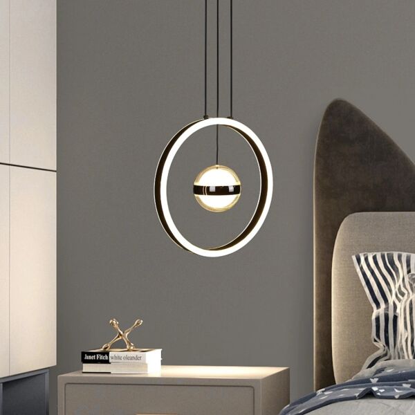 إنارة معلقة مودرن لون الانارة 3 اضاءات 48 واط جيراي - أسود