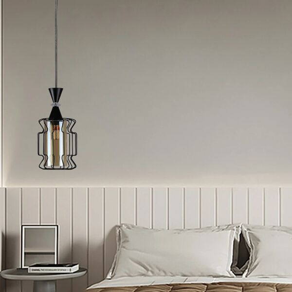 انارة معلقة مفرد اسود E27x1L