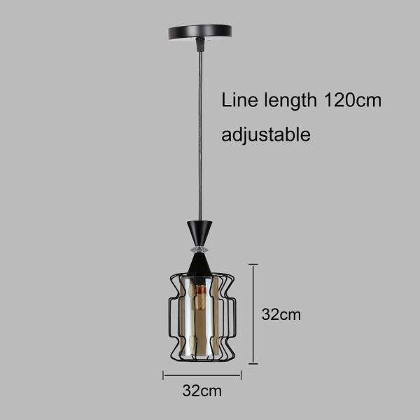 انارة معلقة مفرد اسود E27x1L