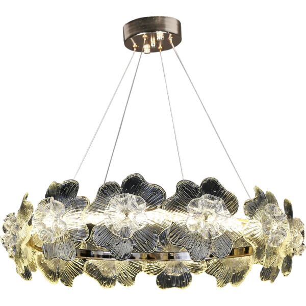 انارة معلقة مودرن ذهبي مع 3اضافات 36 واط قطر 60 سم