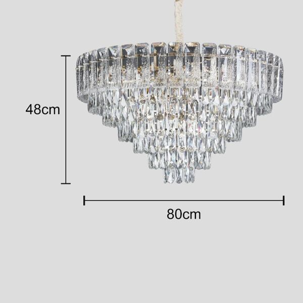 انارة معلقة مودرن ذهبي E14x16L قطر 80 سم