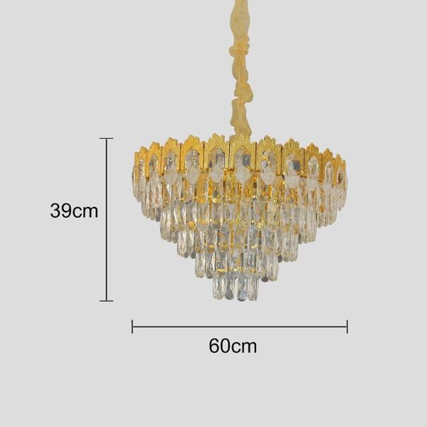 انارة معلقة مودرن غطاء لون ذهبي قماري E14x13L قطر 60 سم