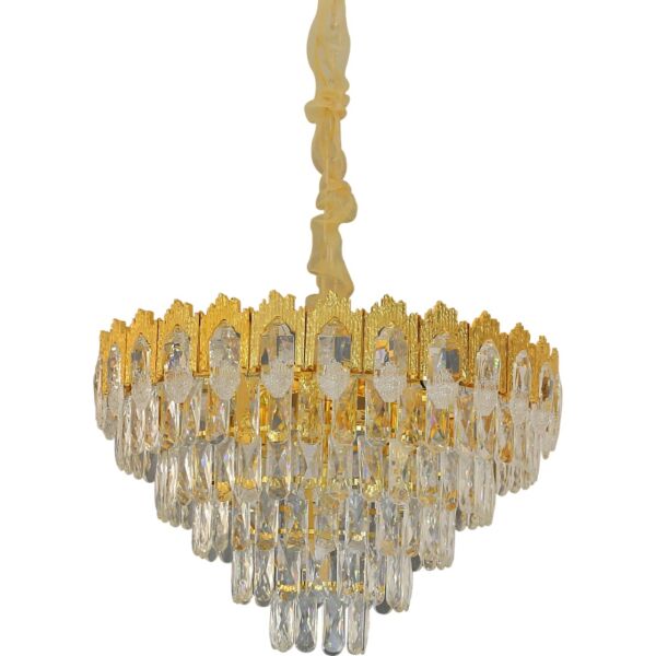 انارة معلقة مودرن غطاء لون ذهبي قماري E14x13L قطر 60 سم