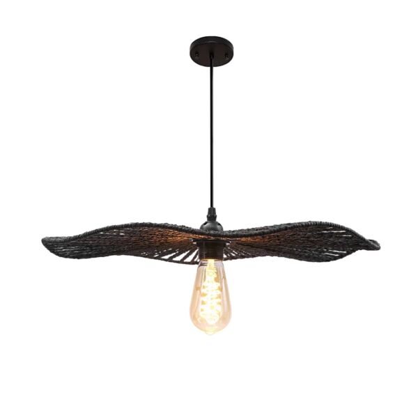 انارة معلقة 2 متر خيزران اسود E27x1L قطر 50 سم