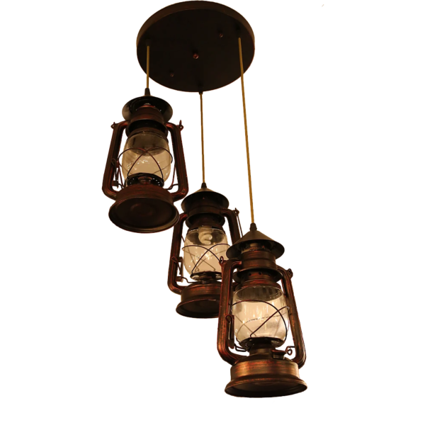 إنارة معلقة شكل فانوس ثلاثي