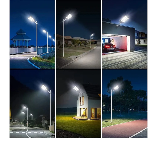 كشاف شوارع اسود لون الانارة ابيض قطعتين طاقة شمسية 500 واط