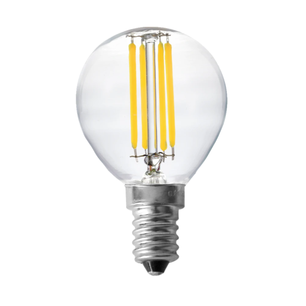 لمبة نجف زجاج كروي شفاف انارة بيضاء