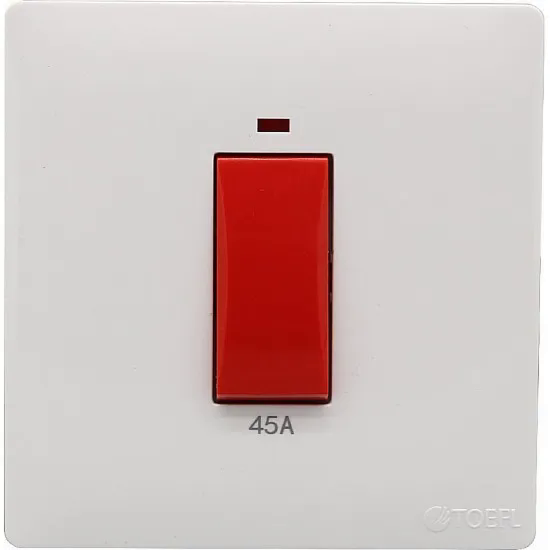 مفتاح مكيف مربع 7x7 سم بيانو توفل - ابيض