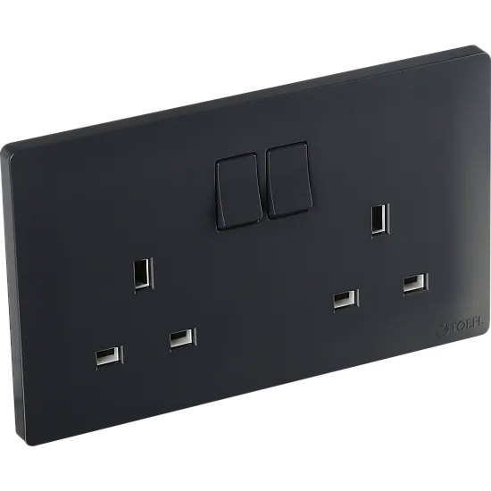 فيش ثلاثي مزدوج مع مفتاح مستطيل بيانو توفل - اسود