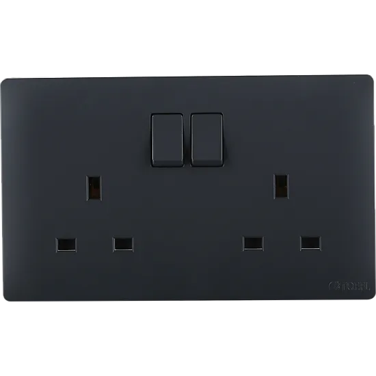 فيش ثلاثي مزدوج مع مفتاح مستطيل بيانو توفل - اسود