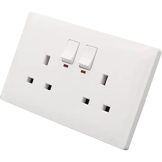 فيش ثلاثي مزدوج مع مفتاح مستطيل بيانو توفل - ابيض