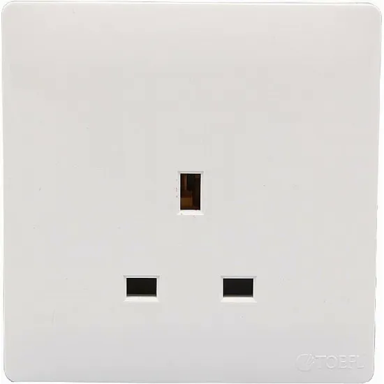 فيش ثلاثي 13 امبير بيانو توفل - ابيض