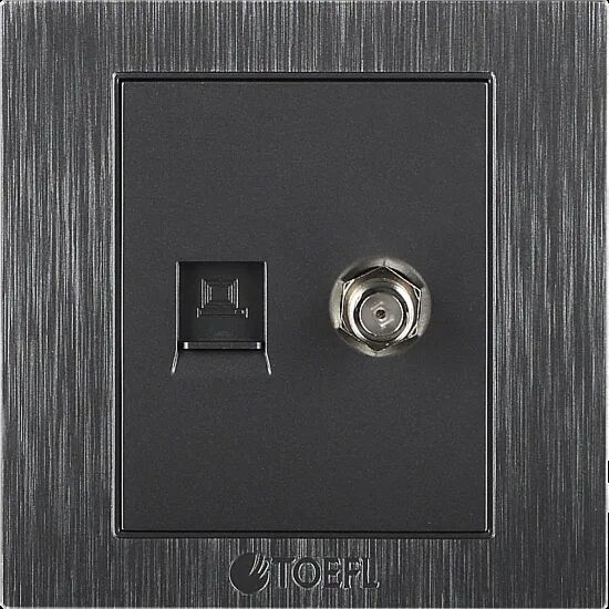 فيش ريمان منفذ كمبيوتر مع دش لون رمادي جرافيت توفل