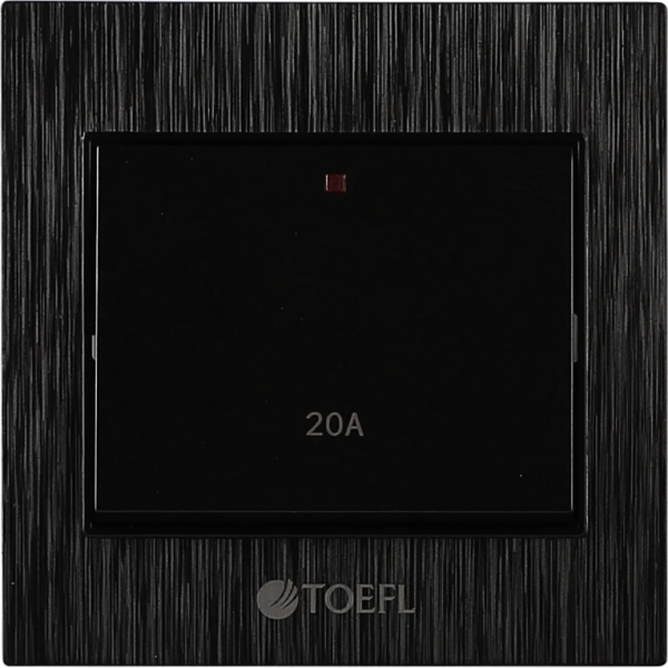 مفتاح سخان مربع 20 امبير - أسود حجري