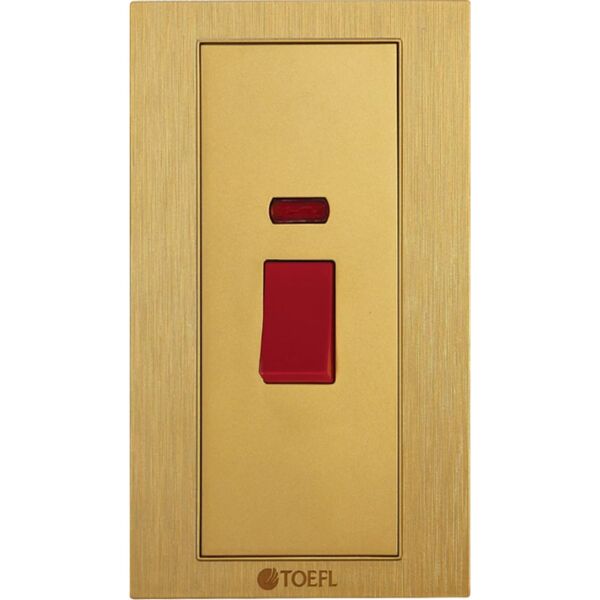 مفتاح مكيف مستطيل 45 امبير توفل - ذهبي واحمر