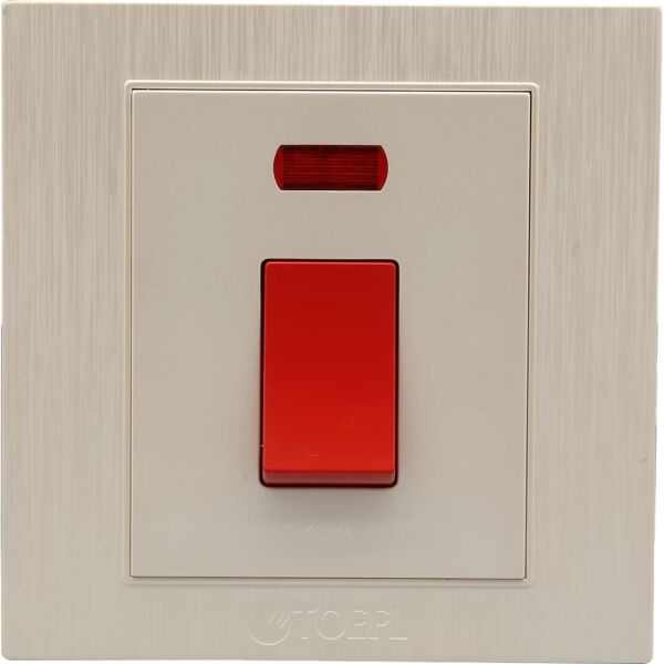 مفتاح مكيف مربع 45 امبير توفل - ابيض لؤلؤي واحمر