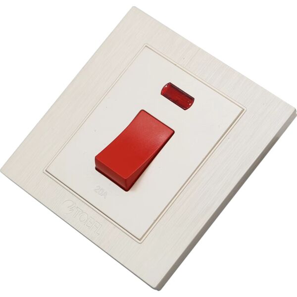 مفتاح مكيف مربع 45 امبير توفل - ابيض لؤلؤي واحمر