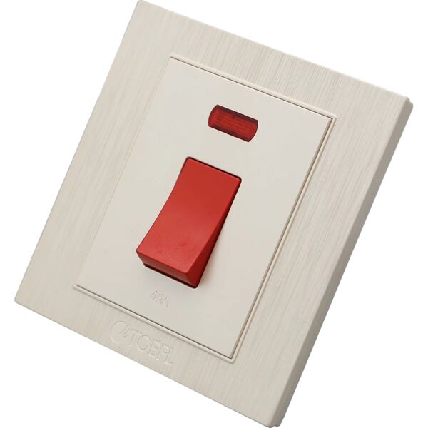 مفتاح مكيف مربع 45 امبير توفل - ابيض لؤلؤي واحمر