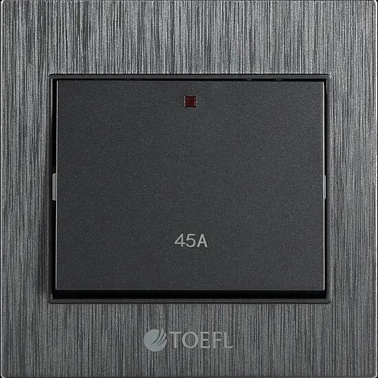 مفتاح تالة مكيف مربع لون رمادي جرافيت توفل