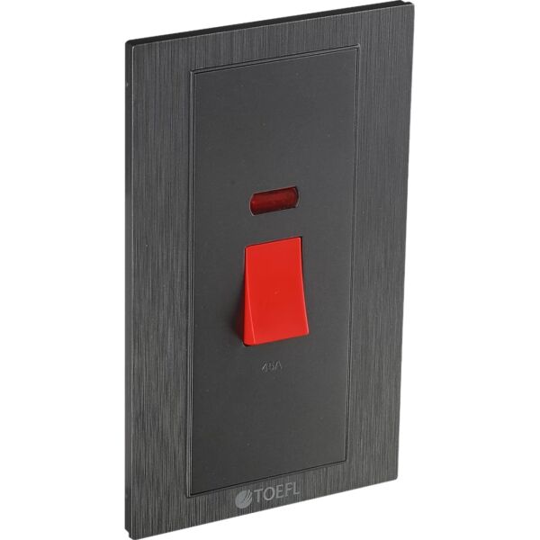 مفتاح مكيف مستطيل 45 امبير من توفل - جرافيتي واحمر