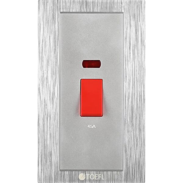 مفتاح مكيف مستطيل 45 امبير توفل - فضي واحمر