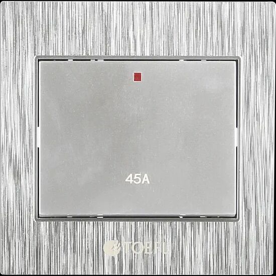 مفتاح مكيف مربع 45 امبير 7x7 سم لون فضي توفل