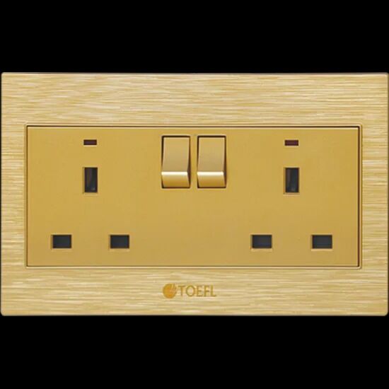 فيش ثلاثي مزدوج مع مفتاح مستطيل لون ذهبي قولد توفل