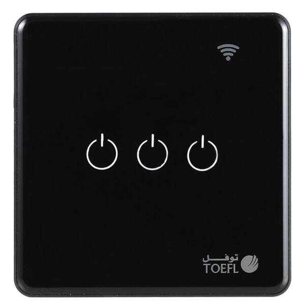 مفتاح ثلاثي ذكي تحكم عن بعد WiFi توفل - اسود