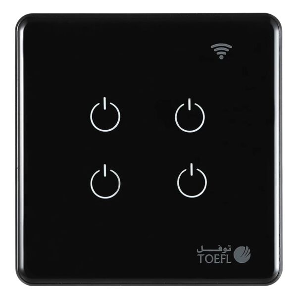مفتاح ذكي رباعي تحكم عن بعد WiFi توفل - اسود