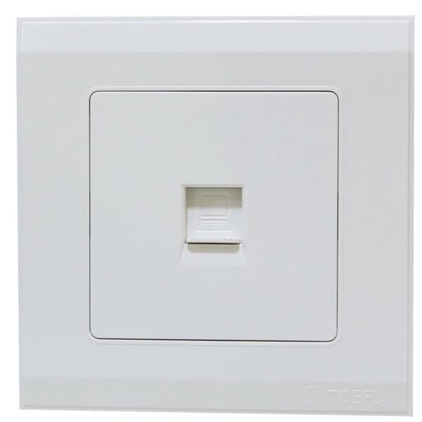 فيش منفذ كمبيوتر مفرد - ابيض موجي