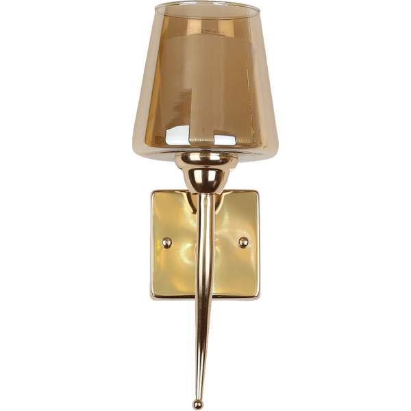 اضاءة جدارية تصميم هندسي ذهبي اللون