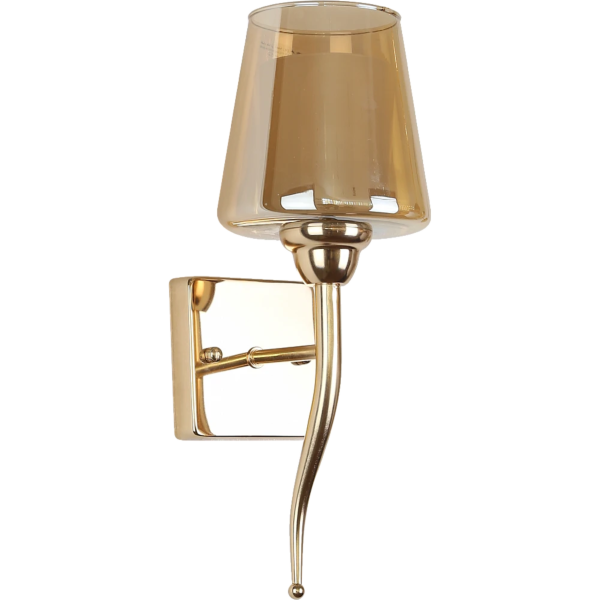 اضاءة جدارية تصميم هندسي ذهبي اللون