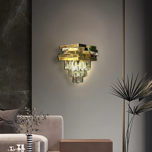 إضاءة جدارية كريستال مودرن ذهبي