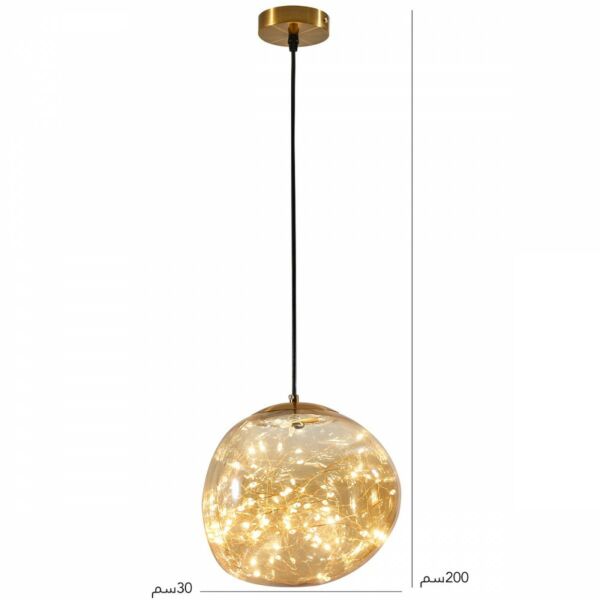 إنارة معلقة زجاج عسلي مضغوط نقط ليد